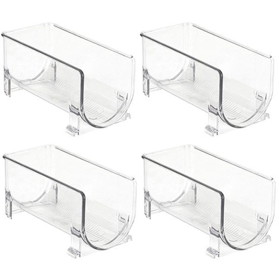 Plastic Wine and Water Bottle Holder Stackable Clear Wine Rack Storage Organizer for Fridge, Cabinet, Pantry, Kitchen