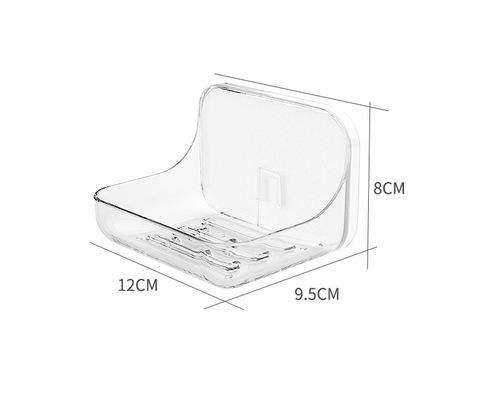 PET Plastic Soap Holder Self Adhesive Soap Dish Wall Mounted, Bar Soap Sponge Holder for Shower, Bathroom, Tub