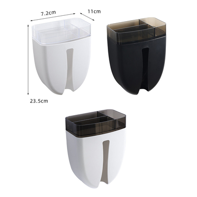 Toilet Paper Holder - Wall Mounted Waterproof Adhesive Paper Roll Facial Tissue Box with Storage Drawer Organizer