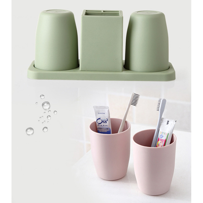 Toothbrush Holder and Large Toothpaste Stand Organizer Plastic Storage Rack Set Bathroom Accessories for Family, Kids.