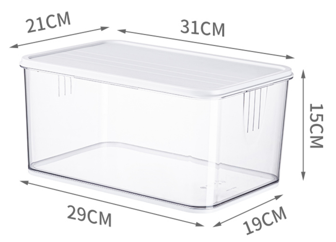 Plastic Clear Storage Bins Pantry Organizer Box Bin Containers for Organizing Kitchen Fridge, Food, Snack Pantry Cabinet