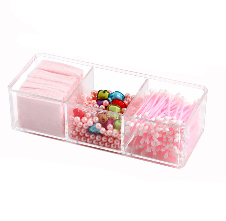 Dustproof Clear Acrylic Cotton Ball & Swab Holder, Cosmetic Organizer Makeup Storage Organizer For Cotton Swabs, Q-Tips,